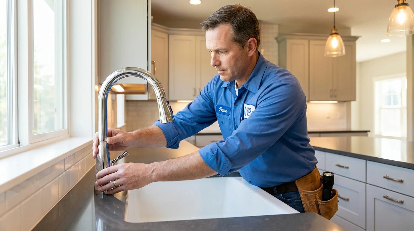 Kitchen faucet installation by Johns Plumbing LLC in Holcomb